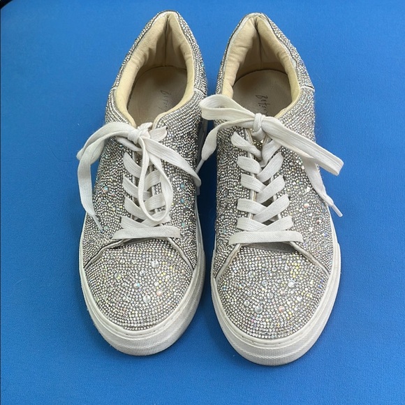 Betsey Johnson Shoes - Betsey Johnson SB Sutton Silver Rhinestone Sneakers size 10 Bling Wedding